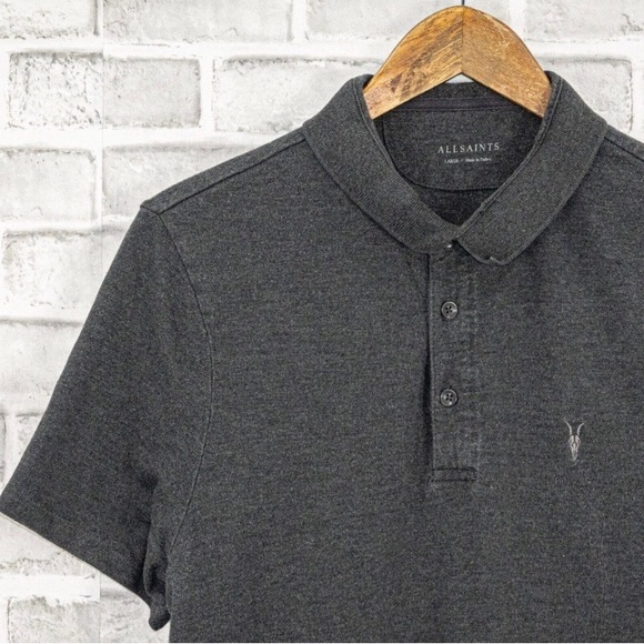 AllSaints Spitalfields Men's Large short-sleeve polo shirt - Picture 4 of 6